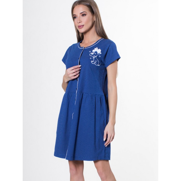 Халат женский на пуговицах 905091 0002 dark blue