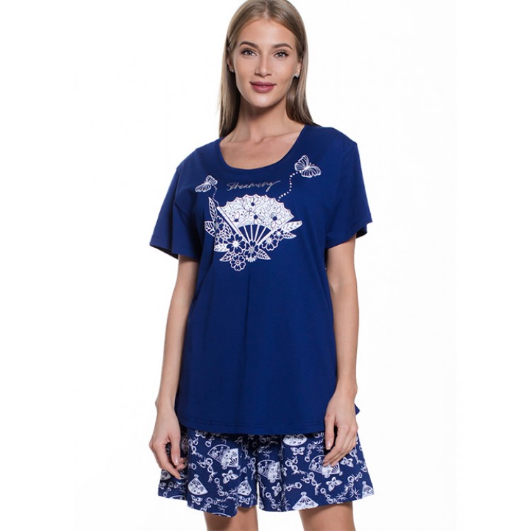 Пижама женская с шортами 909043 1556 blue