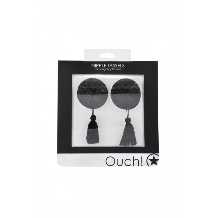 Чёрные круглые пестисы Nipple Tassels Round