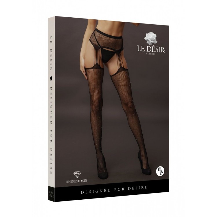 Эффектные чулки со стразами Suspender Rhinestone Pantyhose