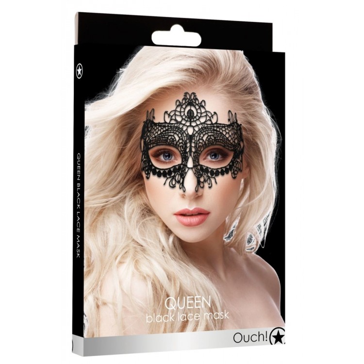 Черная кружевная маска на глаза Queen Black Lace Mask