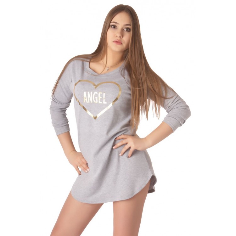 Серая женская сорочка 2602-gray, Бельвейс