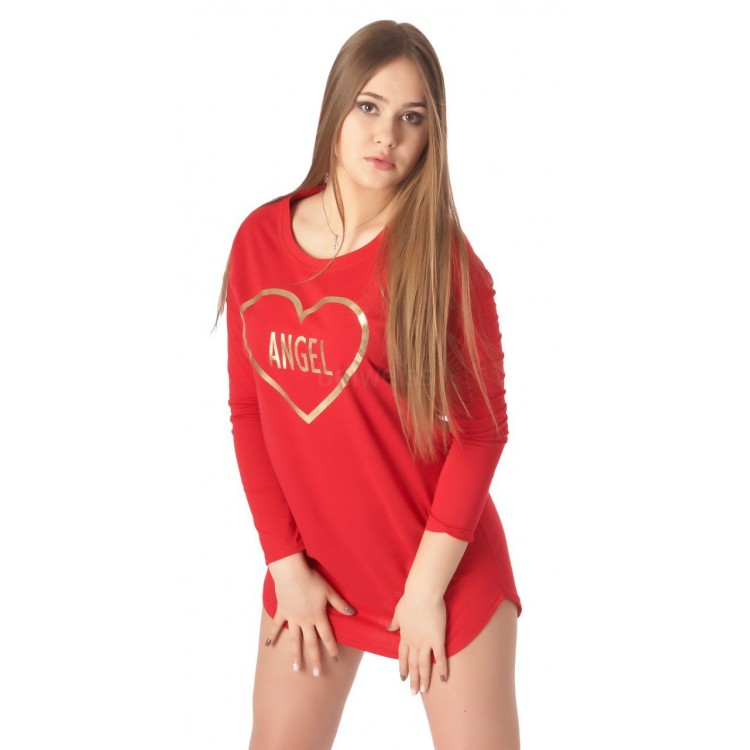 Красная женская сорочка 2602-red, Бельвейс