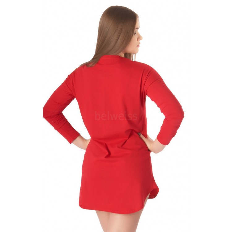 Красная женская сорочка 2602-red, Бельвейс