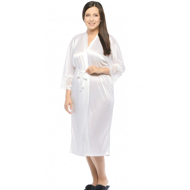 Женский трикотажный халат 8702-white, Бельвейс