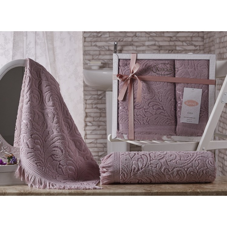 Комплект махровых полотенец "KARNA" ESRA 50x90-70х140 см