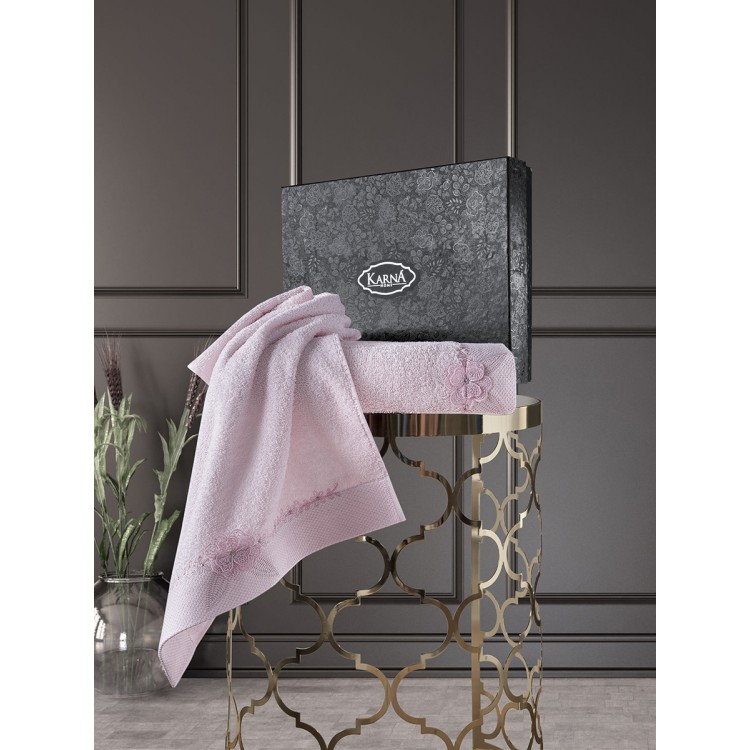 Комплект махровых полотенец "KARNA" с вышивкой SIENA 50x90-70х140 см 1/2