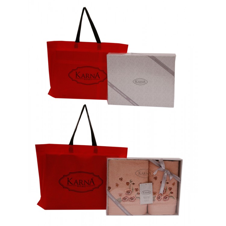 Комплект махровых полотенец "KARNA" MALINDA 50x90-70х140 см
