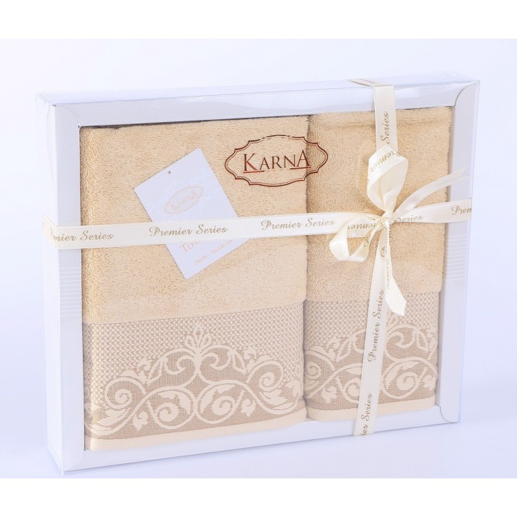 Комплект махровых полотенец "KARNA" BEYZA 50x90-70х140 см