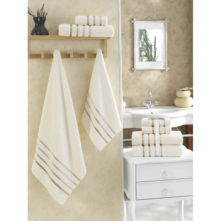 Комплект махровых полотенец "KARNA" BALE 50х80*2-70х140*2 см 1/4