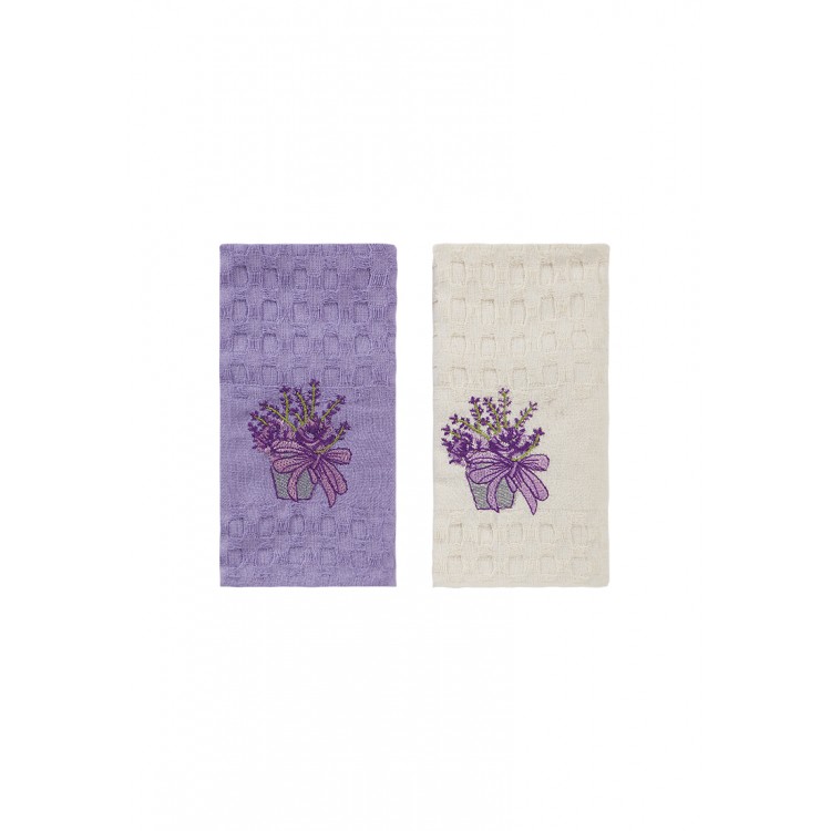 Салфетки махровые "KARNA" c вышивкой ''LAVENDER'' 45x65 см 1/2