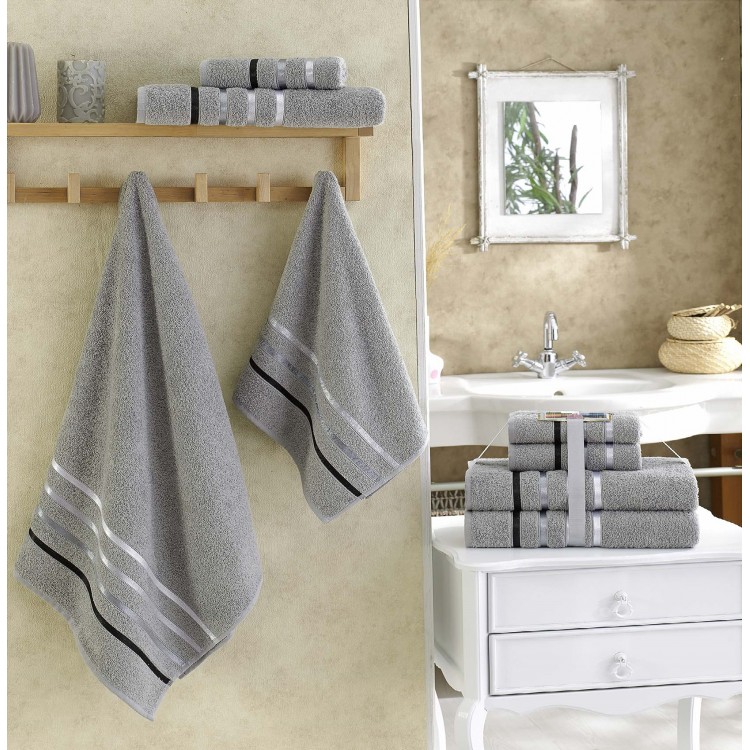 Комплект махровых полотенец "KARNA" BALE 50х80*2-70х140*2 см 1/4