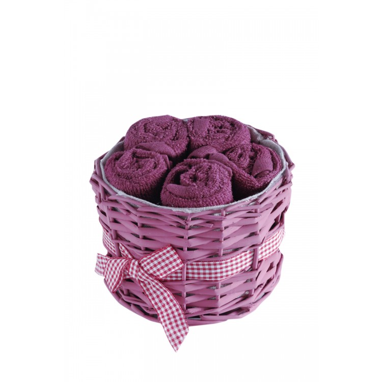 Салфетки махровые "KARNA" в корзине TWIST 30х30 см 1/5