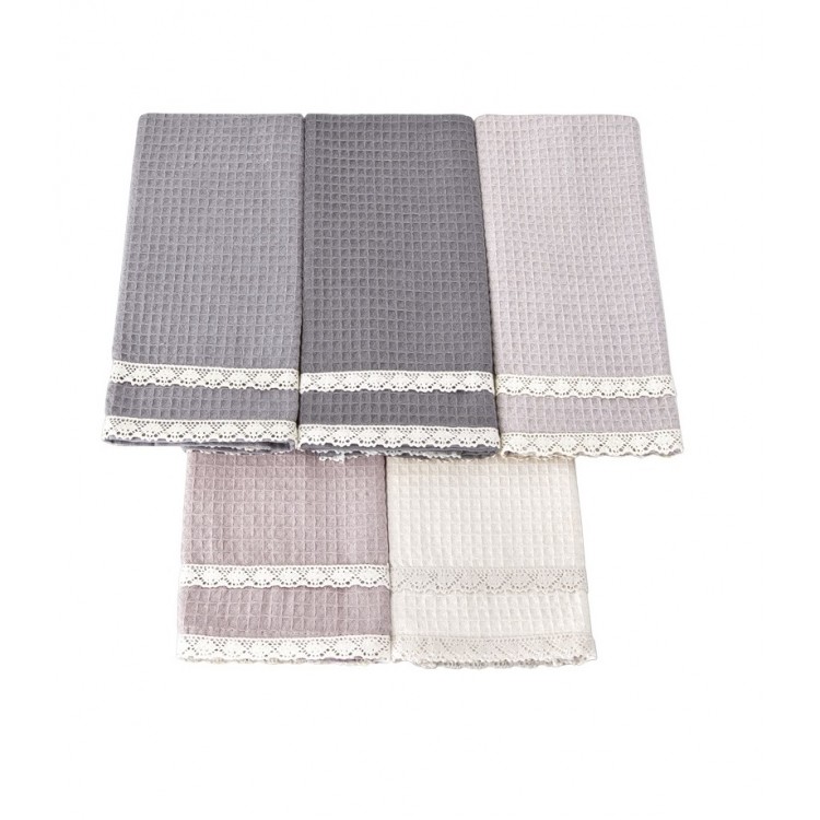 Кухонные полотенца вафельные "KARNA" c гипюром KOPENAKI 40x60 см 1/5