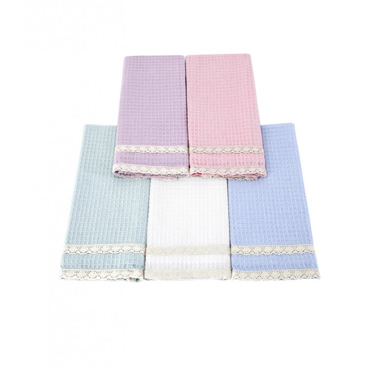 Кухонные полотенца вафельные "KARNA" c гипюром KOPENAKI 40x60 см 1/5