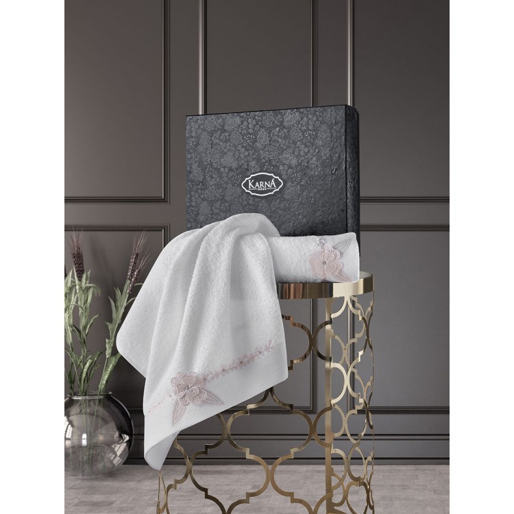 Комплект махровых полотенец "KARNA" с вышивкой SIENA 50x90-70х140 см 1/2