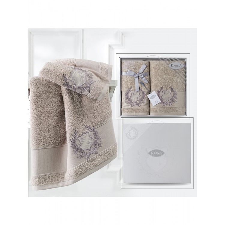 Комплект махровых полотенец "KARNA" DAVIS 50х90*1-70х140*1 см 1/2