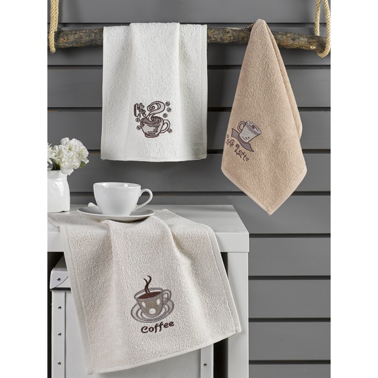 Кухонные полотенца махровое "KARNA" CAFE PRIMA 30х50 см 1/3