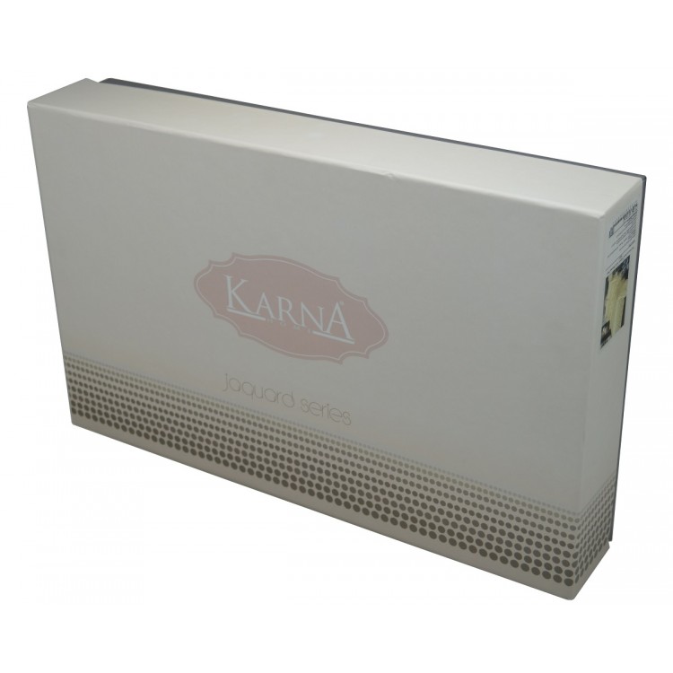 Комплект постельного белья сатин жаккард Евро 5054, KARNA