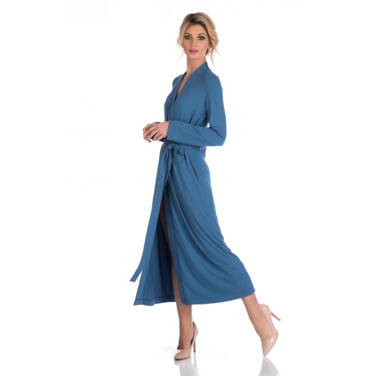 Женский трикотажный халат из бамбука 216 blue Emotion, PECHE MONNAIE 