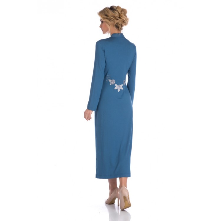 Женский трикотажный халат из бамбука 216 blue Emotion, PECHE MONNAIE 