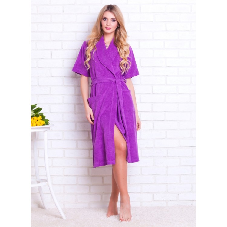 Женский велюровый халат 341-lilac, Еватекс