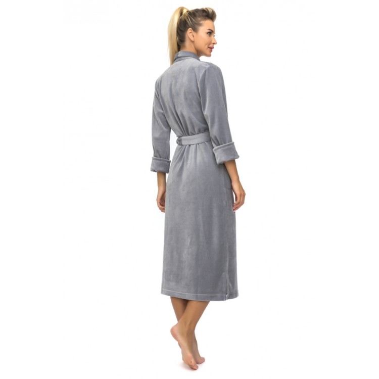 Женский велюровый халат 382-gray, Еватекс