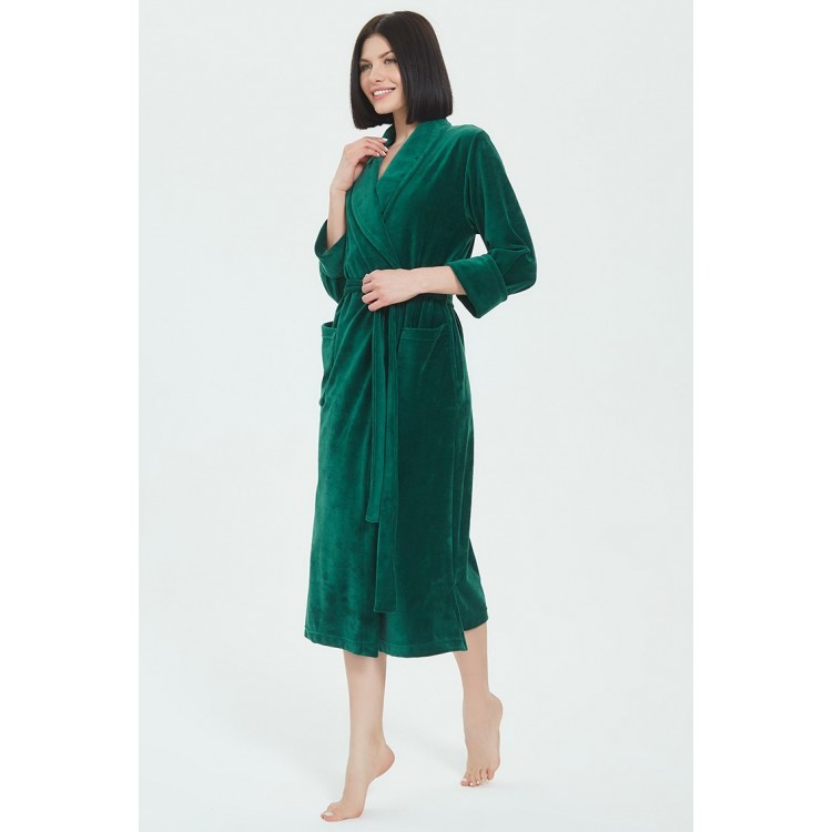 Женский велюровый халат Curves 383-isumrud, Еватекс