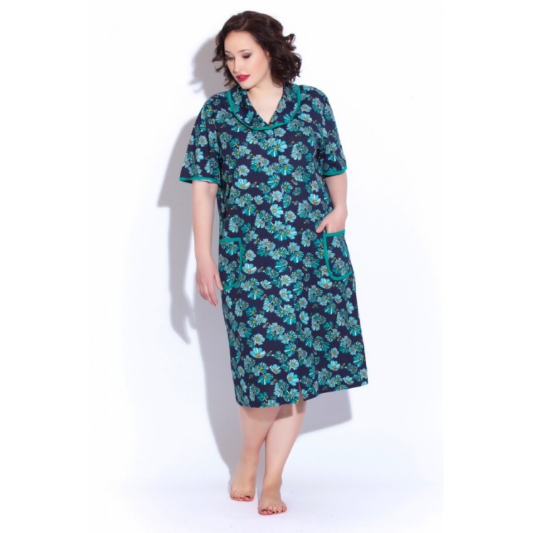 Женский хлопковый халат Е 527-green, Еватекс