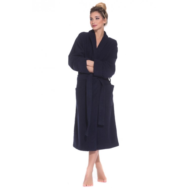 Женский махровый халат 363 Deep Blue, Еватекс