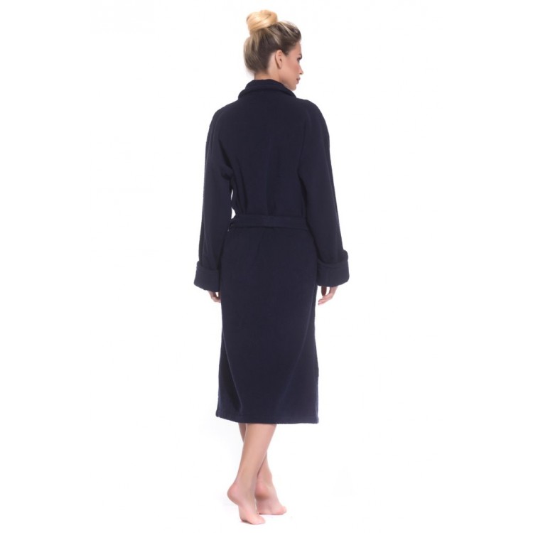 Женский махровый халат 363 Deep Blue, Еватекс