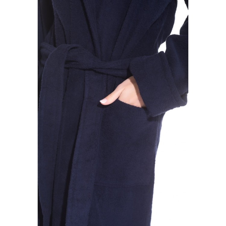 Женский махровый халат 363 Deep Blue, Еватекс