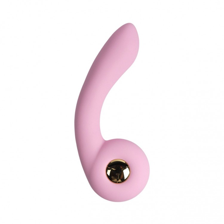 Розовый вибростимулятор точки G с нагревом Bendable Heating G-Spot Vibrator