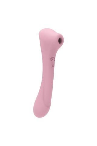 Нежно-розовый двусторонний стимулятор Daisy Massager - 20,2 см.