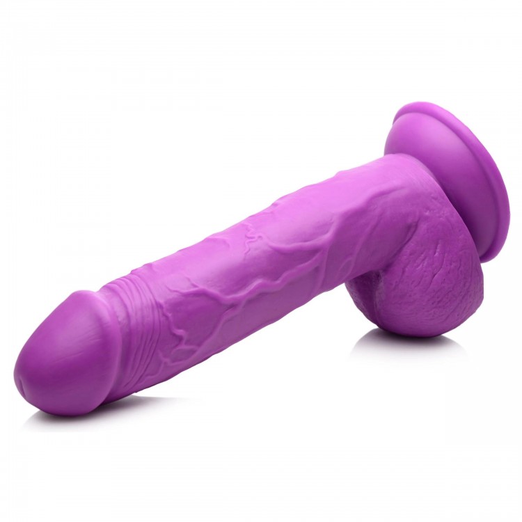 Фиолетовый фаллоимитатор на присоске 8.25 Dildo with Balls - 22,8 см.