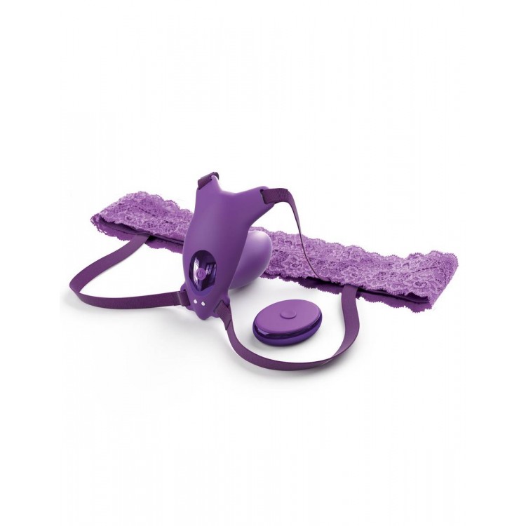 Фиолетовый пояс с вибровкладкой Ultimate G-Spot Butterfly Strap-On