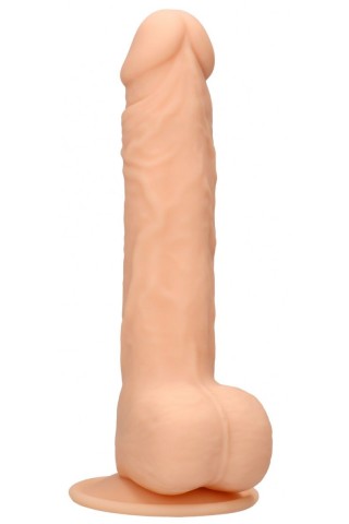 Телесный фаллоимитатор Silicone Dildo With Balls - 24 см.