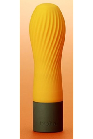 Оранжевый рифленый мини-вибратор IROHA ZEN YUZUCHA - 12,7 см.