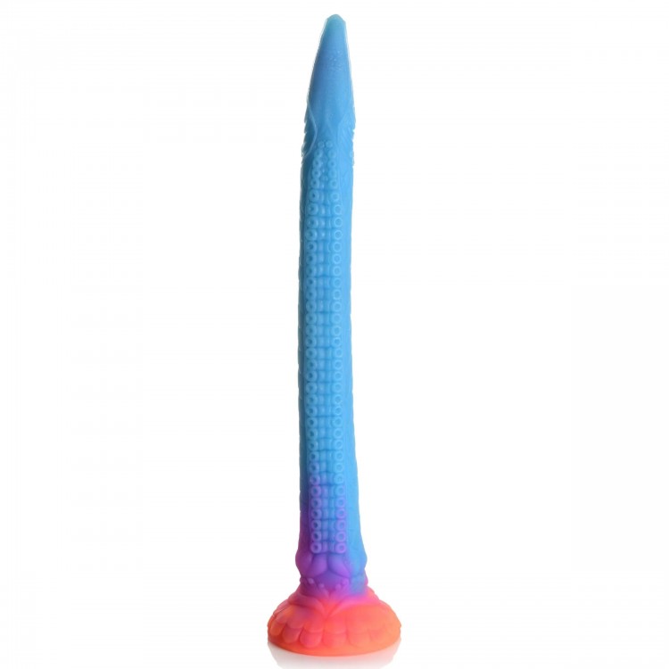 Фантазийный люминесцентный фаллоимитатор в форме змеи Makara Glow-in-the-Dark Silicone Snake Dildo - 46 см.