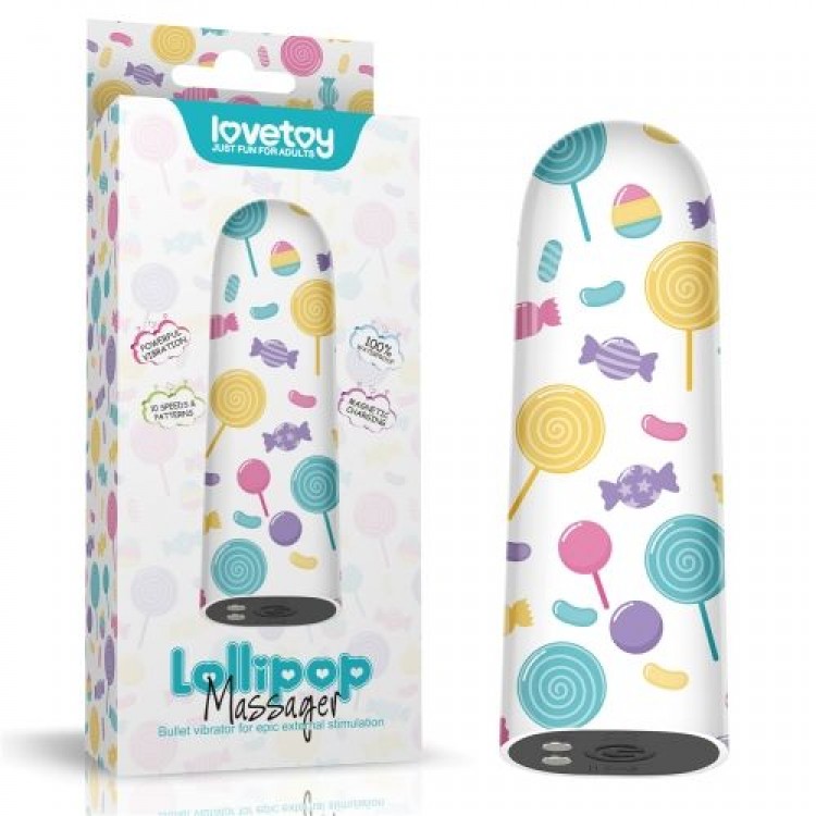 Мини-вибратор Rechargeable Lollipop Massager - 8,5 см.