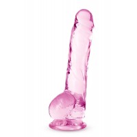 Розовый фаллоимитатор 8 Inch Crystalline Dildo - 19,5 см.