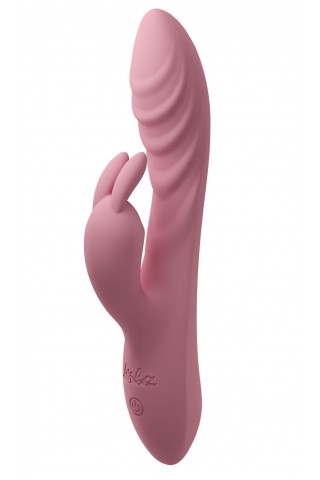 Розовый перезаряжаемый вибратор-кролик Thai - 20,6 см.
