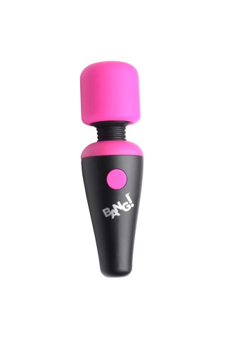 Розово-черный мини-вибромассажер 10X Vibrating Mini Silicone Wand