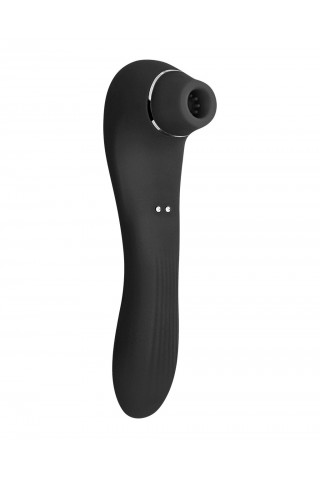 Черный стимулятор Smoooch Clitoral Suction & Vibration - 18,6 см.