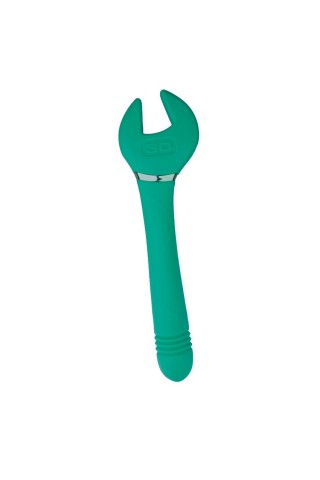Зеленый двусторонний вибратор Key Control Massager Wand в форме гаечного ключа