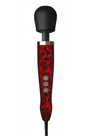 Красно-черный жезловый вибратор Doxy Die Cast с розами