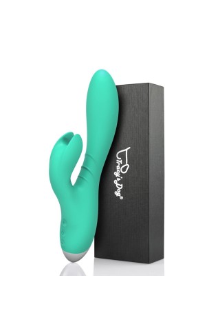 Зеленый вибратор-кролик Jade Rabbit Vibrator - 21,8 см.
