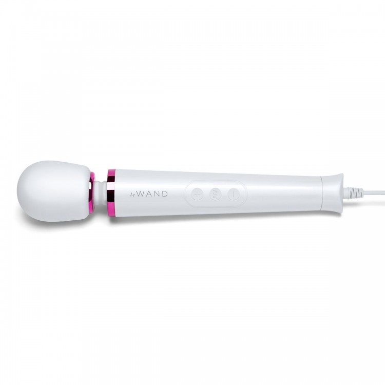 Белый проводной вибратор Le Wand Petite Vibrating Massager - 25 см.