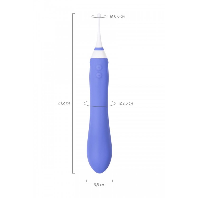 Сиреневый двусторонний вибромассажер Hyphy с клиторальным стимулятором - 21,6 см.