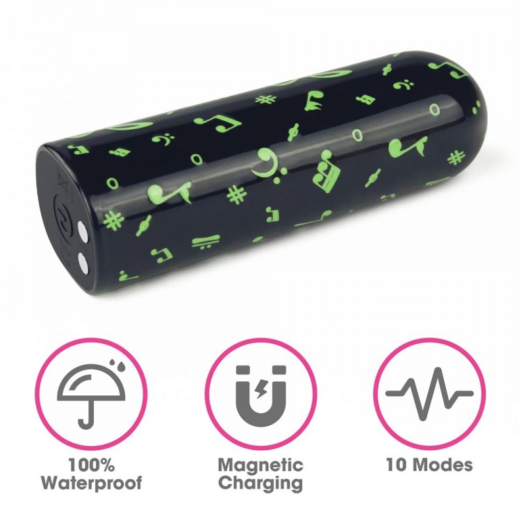 Мини-вибратор Rechargeable Glow-in-the-dark Music Massager - 8,5 см.